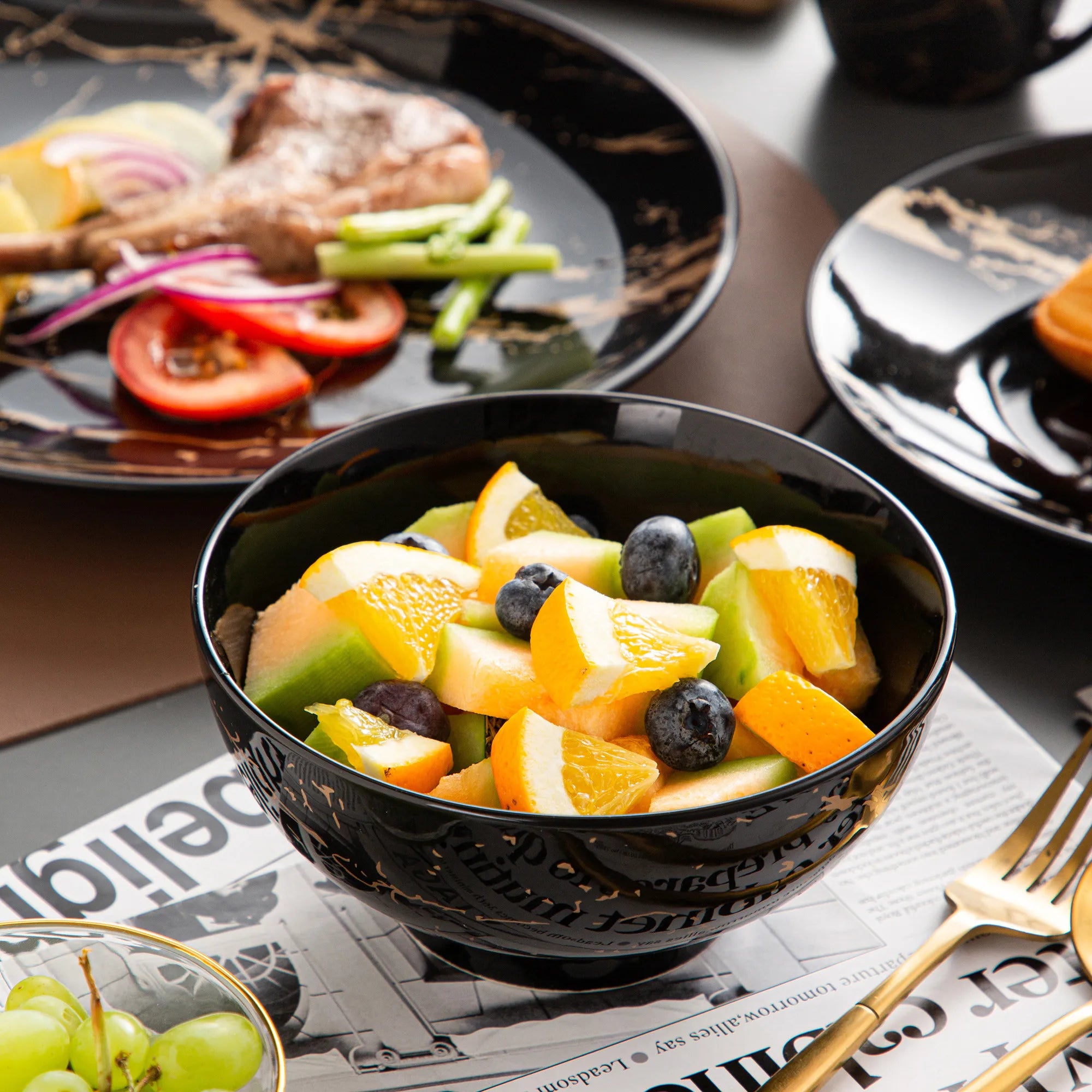 Aurelia Onyx™ — Premium Dinnerware Collection